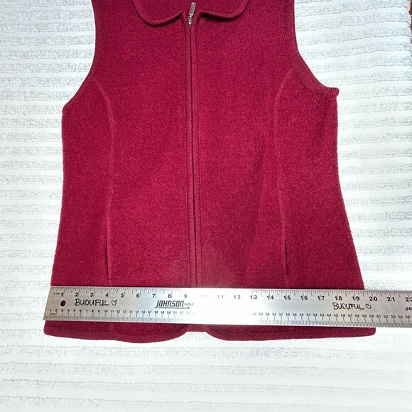 The TOG Shop Womens Small Full Zip Sweater Vest Wool Collared Red Lightweight - Picture 6 of 10